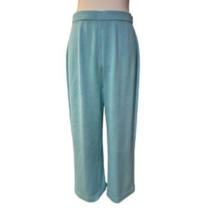 Vintage St.John Collection Santana Knit Wide Leg Pants in Sea Breeze